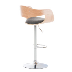 Ensemble de 2 tabourets de bar Kingston C en tissu gris naturel/clair