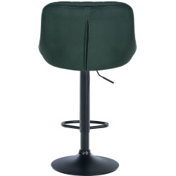 Tabouret de bar Lazio en velours vert foncé