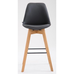 Set 2 sgabelli cucina Metz in similpelle nero,natura