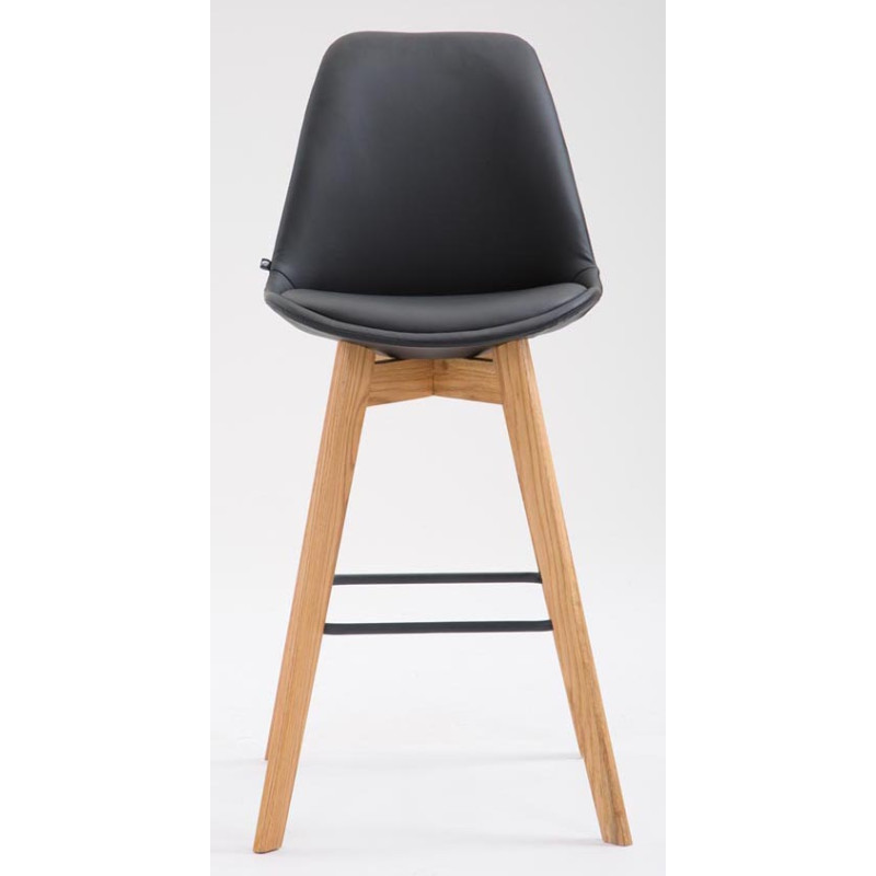 Set 2 sgabelli cucina Metz in similpelle nero,natura