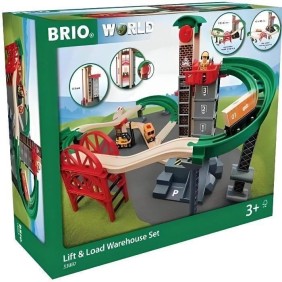 BRIO World Grand Circuit Plateforme Multimodale - Coffret 32 pieces - Circuit de train en bois - Ravensburger - Des 3 ans - 3388