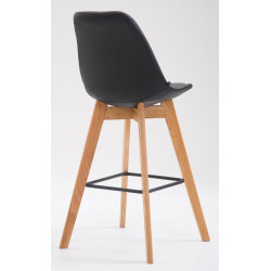 Set 2 sgabelli cucina Metz in similpelle nero,natura