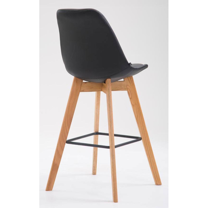 Set De 2 Taburetes Metz En Simil Cuero Negro,Natural