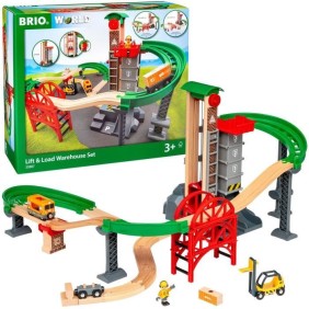 BRIO World Grand Circuit Plateforme Multimodale - Coffret 32 pieces - Circuit de train en bois - Ravensburger - Des 3 ans - 3388