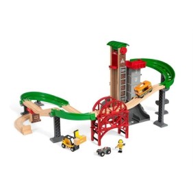 BRIO World Grand Circuit Plateforme Multimodale - Coffret 32 pieces - Circuit de train en bois - Ravensburger - Des 3 ans - 3388