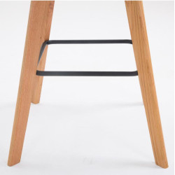 Set De 2 Taburetes Metz En Simil Cuero Blanco,Natural