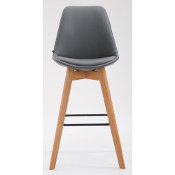 Set De 2 Taburetes Metz En Simil Cuero Gris,Natural