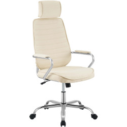 Fauteuil de bureau Rako tissu crème