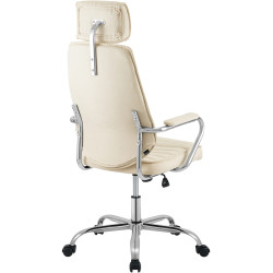 Fauteuil de bureau Rako tissu crème