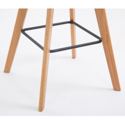 Set De 2 Taburetes De Bar Metz Tapizados En Tela Gris topo,Natural