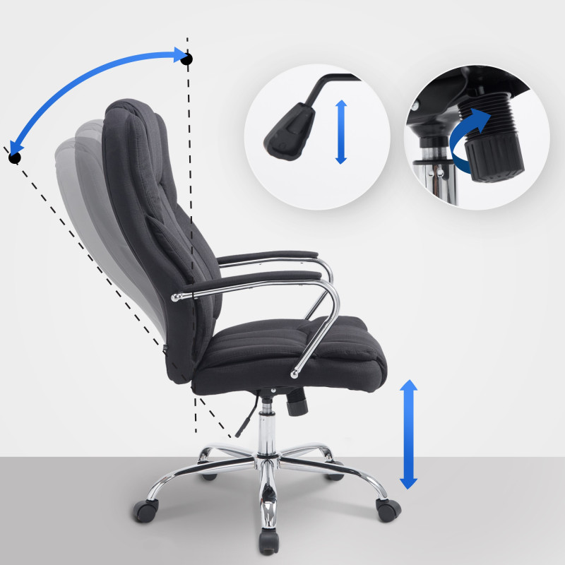 Fauteuil de bureau BIG Xanthos en tissu noir