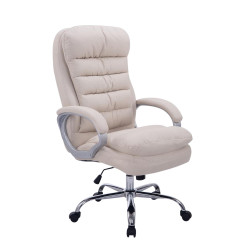 Fauteuil de bureau BIG Vancouver tissu crème