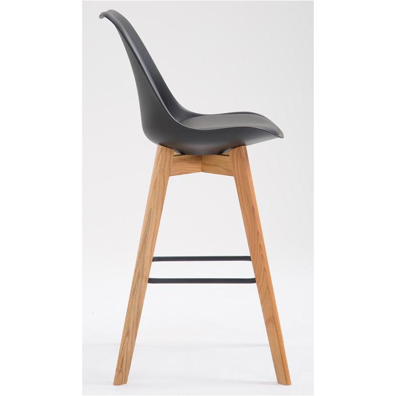 Lot de 2 tabourets de bar Metz plastique natura noir