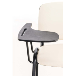 Fauteuil Ken avec table pliante en similicuir crème
