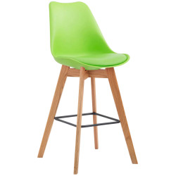 Lot de 2 tabourets de bar Metz en plastique naturel vert