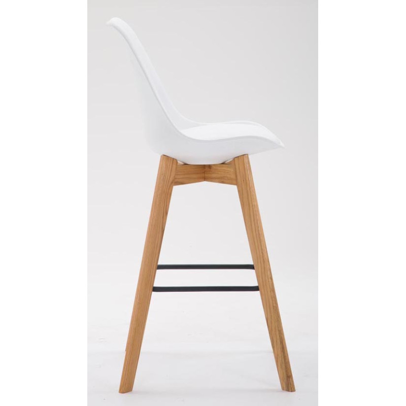 Set De 2 Taburetes De Bar Metz Con Asiento En Polipropileno Natural,Blanco