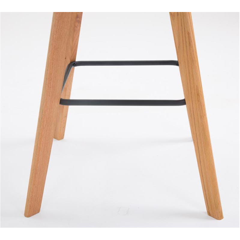 Set De 2 Taburetes De Bar Metz Con Asiento En Polipropileno Natural,Blanco