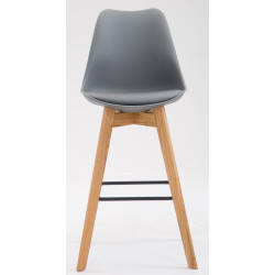 Lot de 2 tabourets de bar Metz en plastique naturel gris