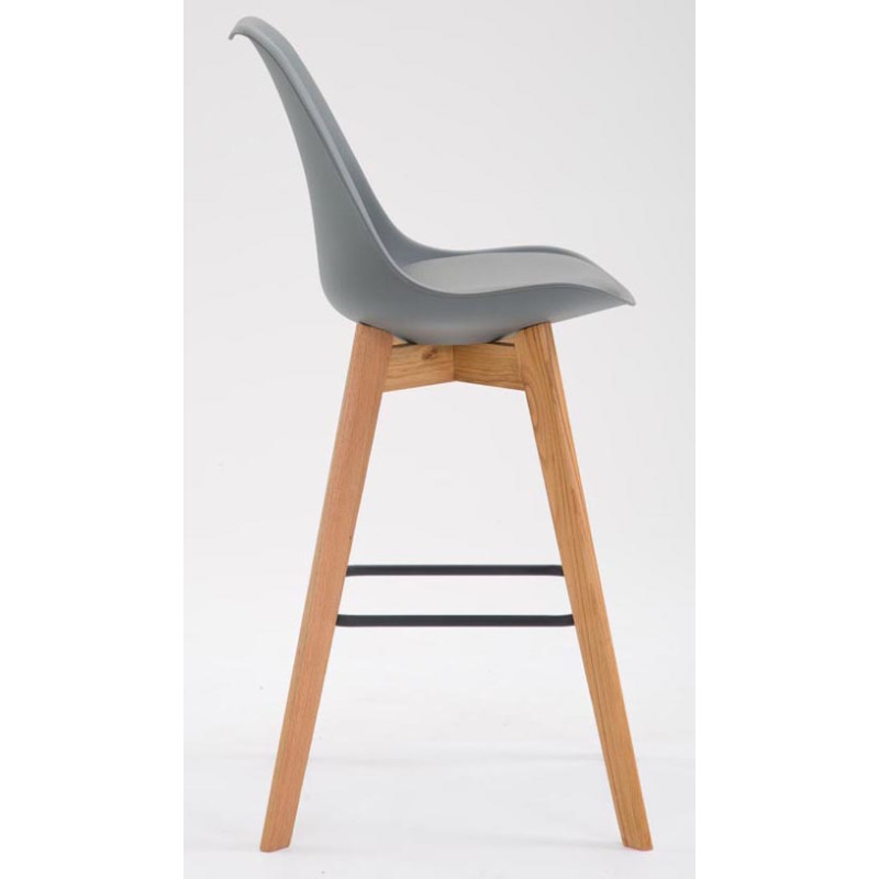 Lot de 2 tabourets de bar Metz en plastique naturel gris