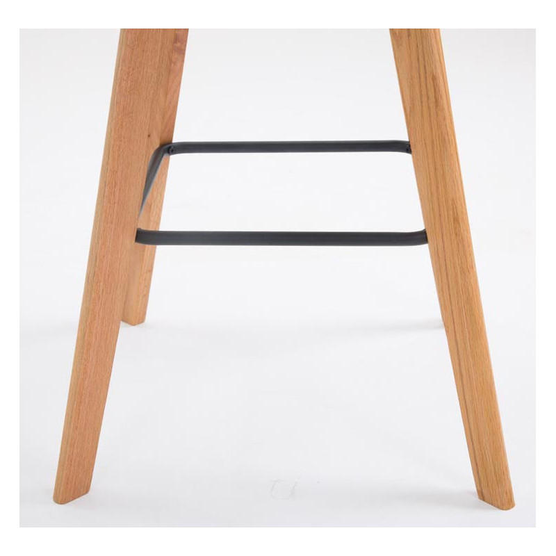 Set De 2 Taburetes De Bar Metz Con Asiento En Polipropileno Natural,Gris