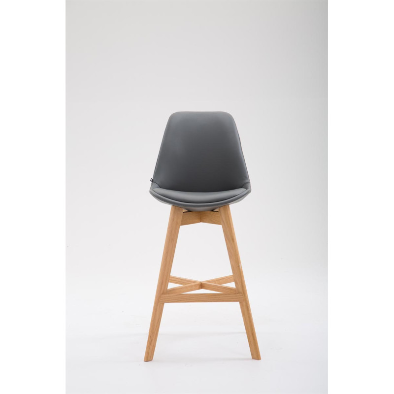 Tabouret de bar Cannes en cuir artificiel Natura gris