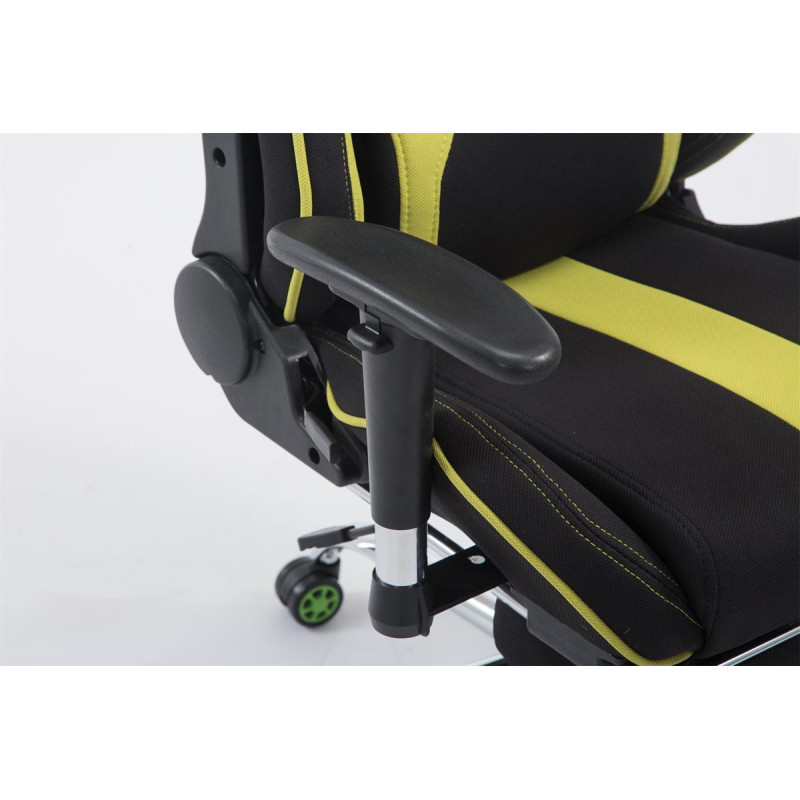 Fauteuil de bureau Racing Limit V2 en tissu avec repose-pieds noir/vert