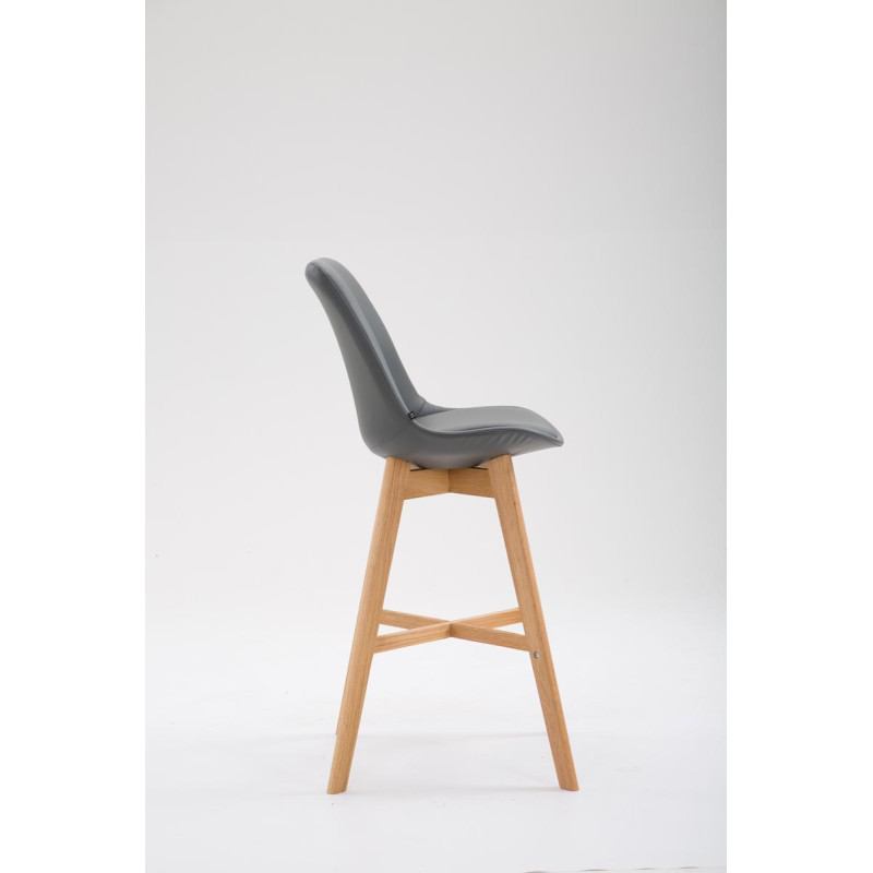 Tabouret de bar Cannes en cuir artificiel Natura gris