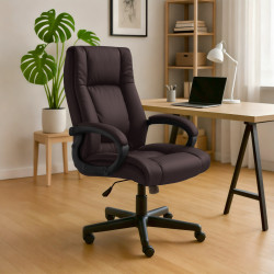 Fauteuil de bureau XL Sparta en cuir synthétique marron