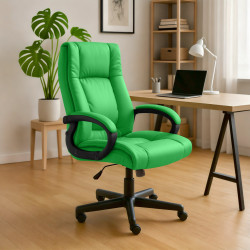 Fauteuil de bureau XL Sparta en cuir artificiel vert