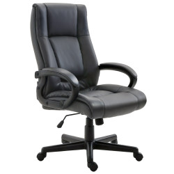 Fauteuil de bureau XL Sparta en cuir artificiel noir