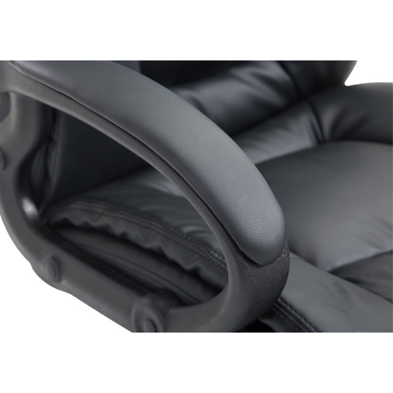 Fauteuil de bureau XL Sparta en cuir artificiel noir