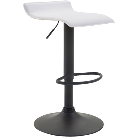 Tabouret de bar Dyn V2 simili cuir noir blanc