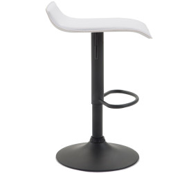 Tabouret de bar Dyn V2, similicuir noir blanc