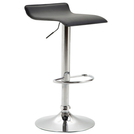 Tabouret de bar Dyn V2 en cuir synthétique chromé noir