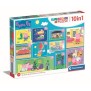 CLEMENTONI - Puzzle 10 en 1 Peppa Pig - Moins de 100 pieces - Pour enfant