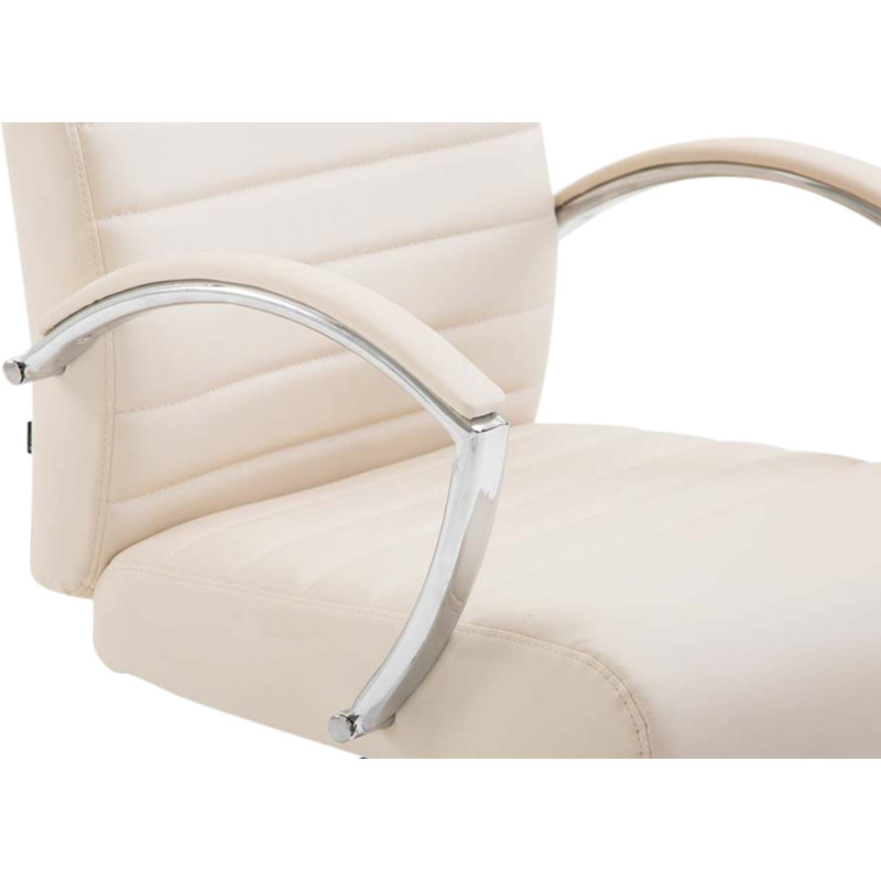 Fauteuil de bureau Valais en cuir artificiel crème