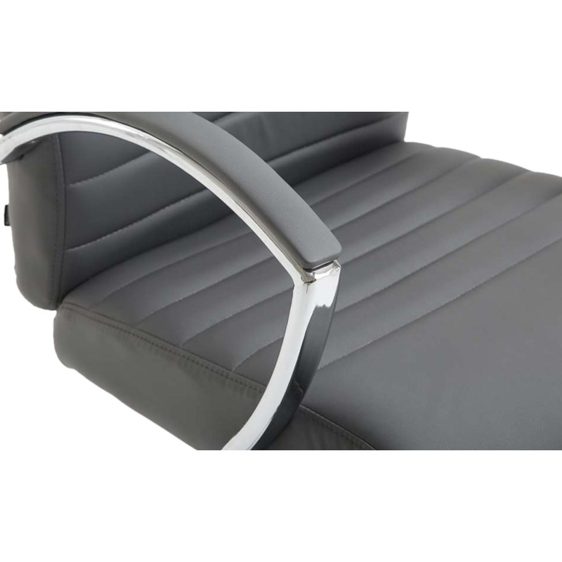 Fauteuil de bureau Valais, simili cuir gris