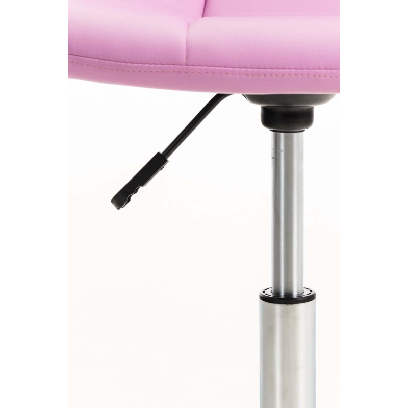 Fauteuil de bureau Emil, simili cuir rose