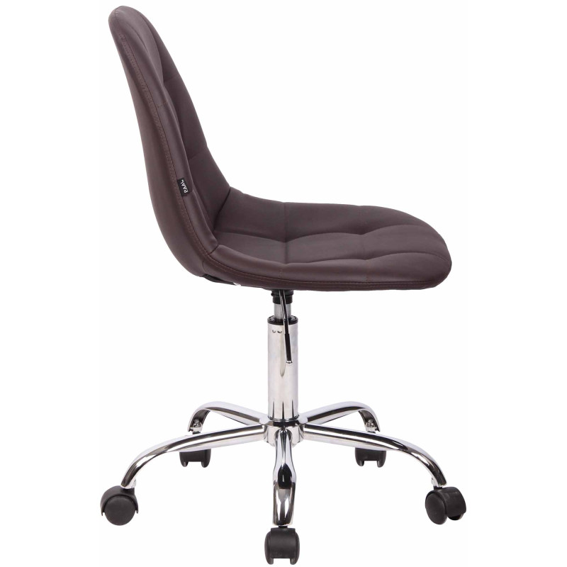 Fauteuil de bureau Reims, simili cuir marron