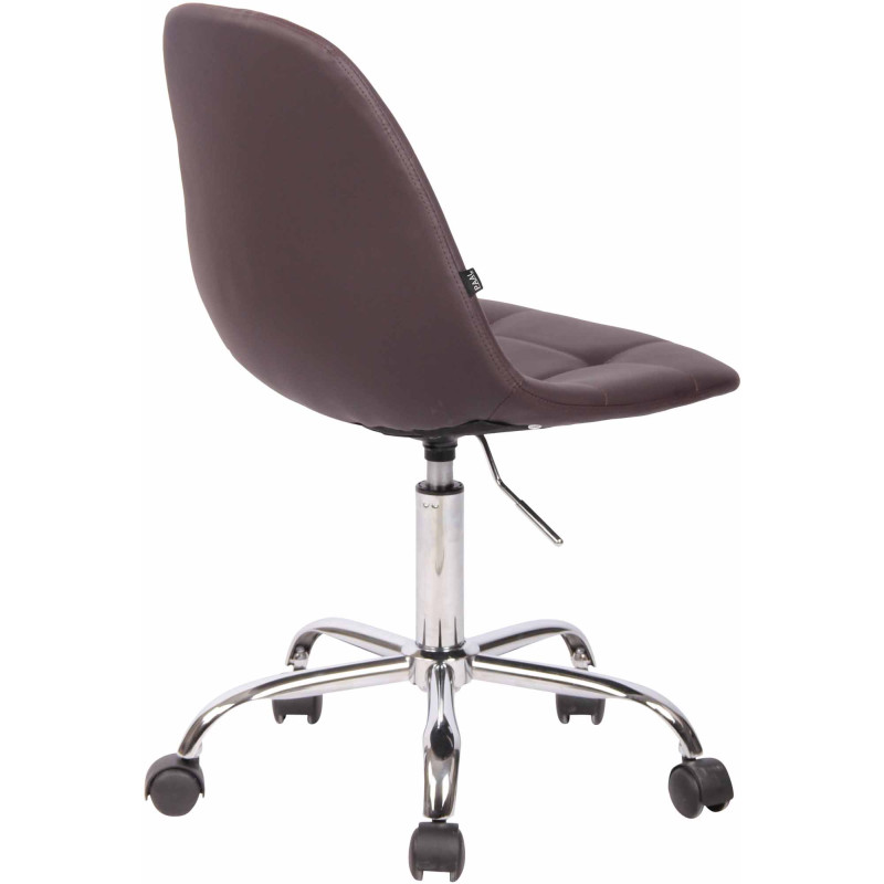 Fauteuil de bureau Reims, simili cuir marron