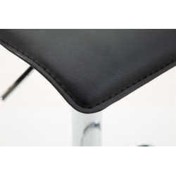 Tabouret de bar Dyn V2 en similicuir chromé noir