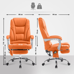 Fauteuil de bureau Pacific avec fonction massage V2 orange