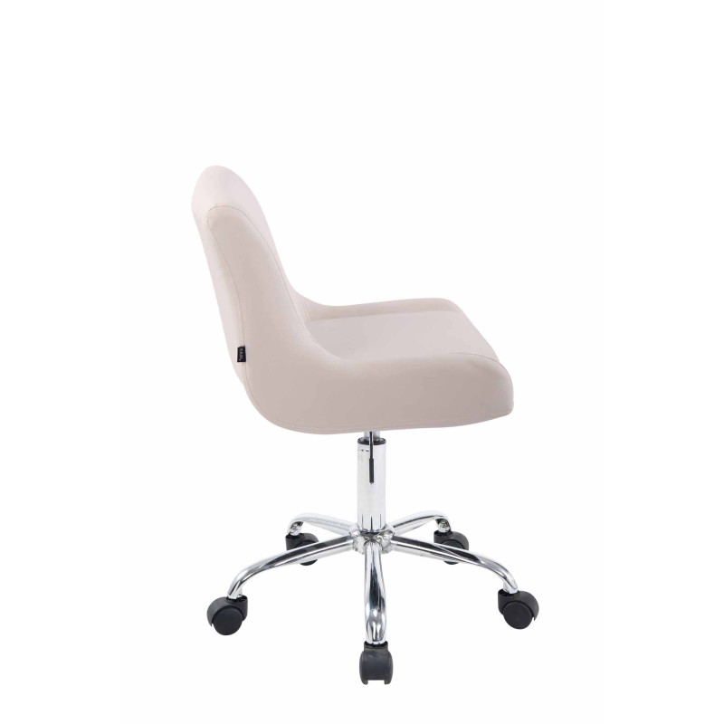 Tabouret de travail Club en cuir artificiel blanc
