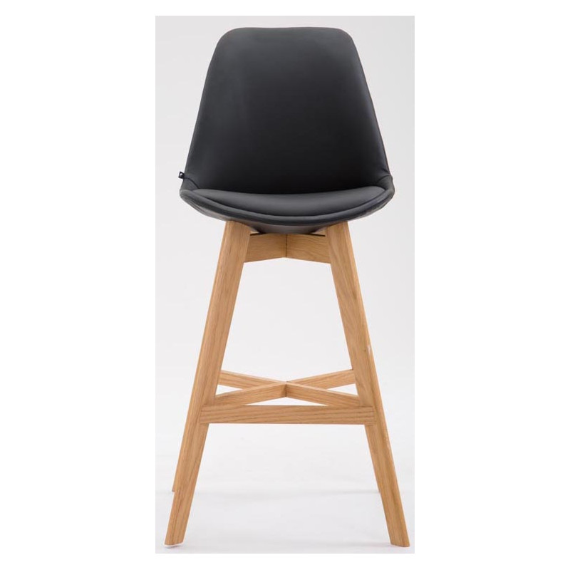 Lot de 2 tabourets de bar Cannes simili cuir Natura noir