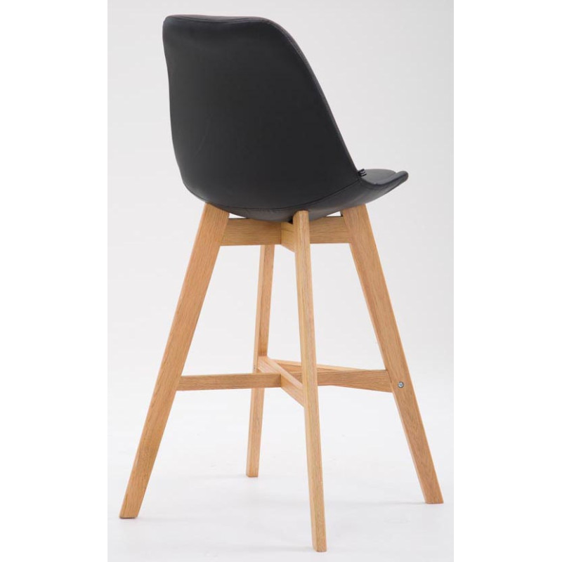 Set De 2 Taburetes Cannes En Simil Cuero Negro,Natural