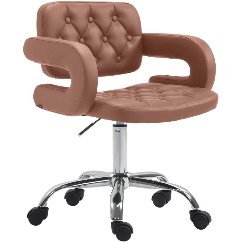 Tabouret de travail Dublin, simili cuir cognac