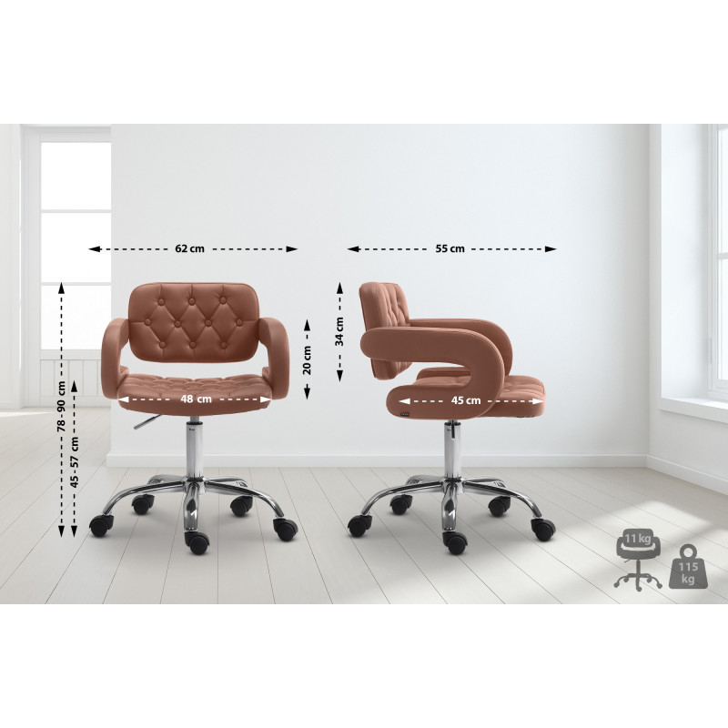 Tabouret de travail Dublin, simili cuir cognac