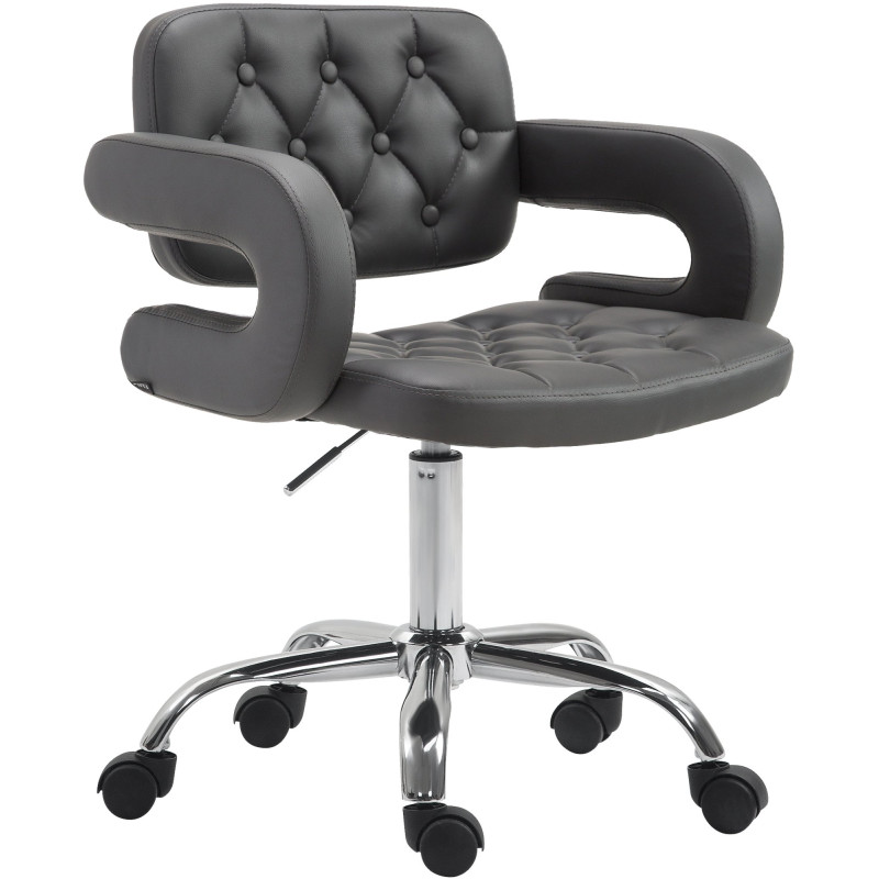 Tabouret de travail Dublin, similicuir gris