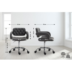 Tabouret de travail Dublin, similicuir gris