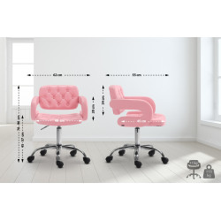 Tabouret de travail Dublin, simili cuir rose